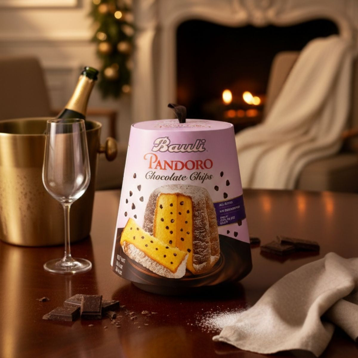 Χριστουγεννιάτικο Κέικ Πανετόνε Bauli Pandoro Chocolate Chips Christmas Cake