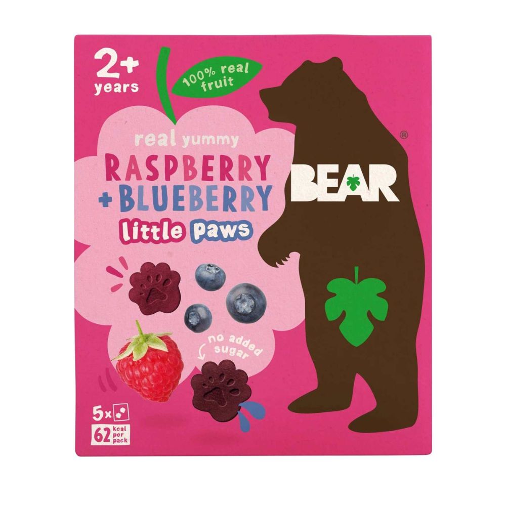 Παιδικό Σνακ Φρούτου Bear Real Yummy Raspberry And Blueberry Little Paws