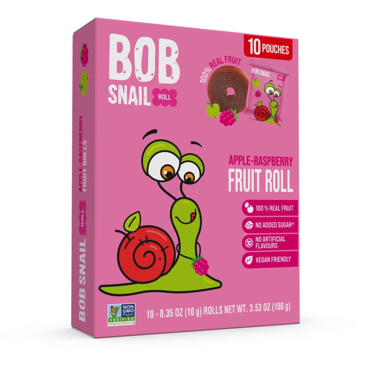 Ρολό Φρούτων με Μήλο και Βατόμουρο Bob Snail Apple and Raspberry Rolls