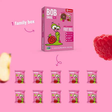 Ρολό Φρούτων με Μήλο και Βατόμουρο Bob Snail Apple and Raspberry Rolls