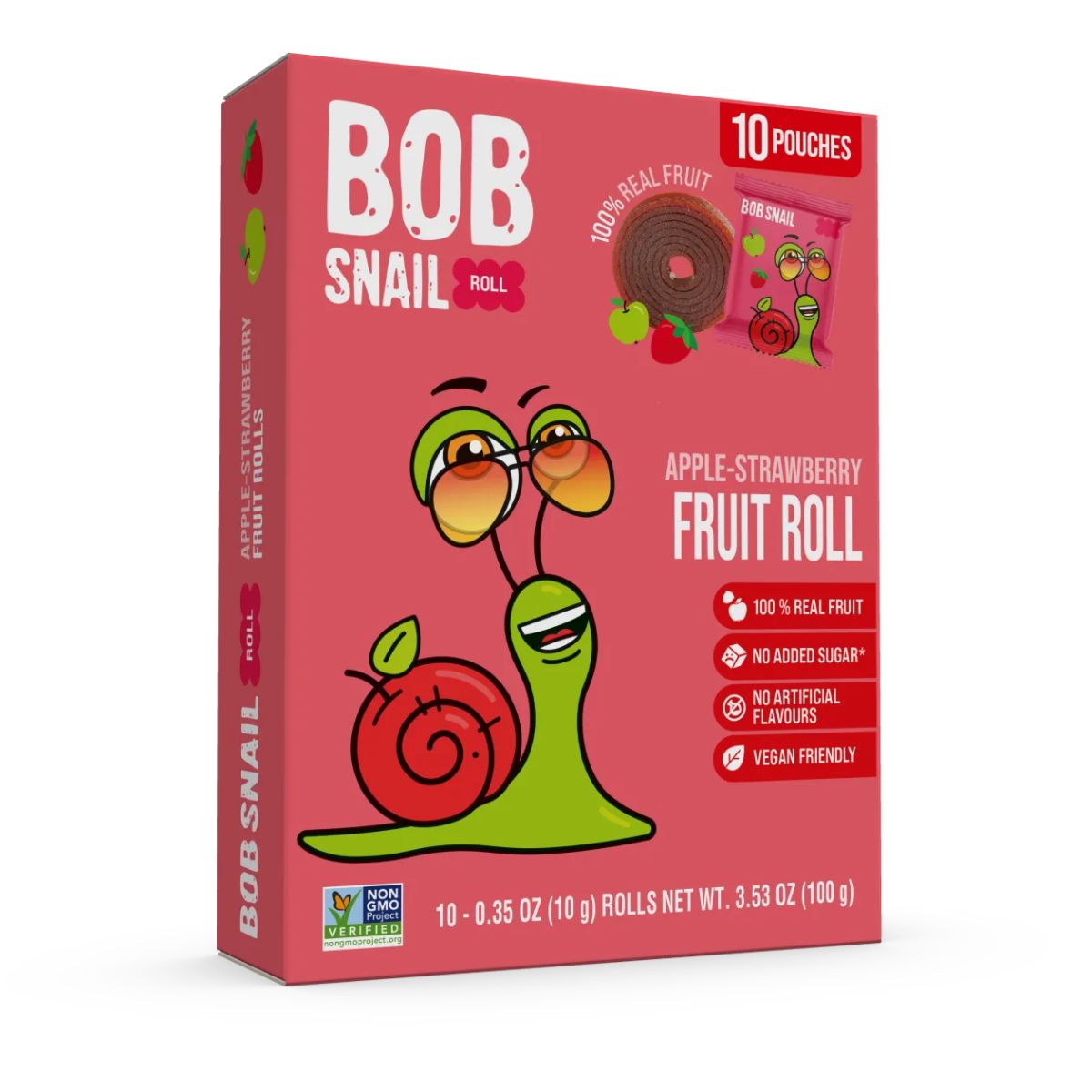 Ρολό Φρούτων με Μήλο και Φράουλα Bob Snail Apple and Strawberry Rolls