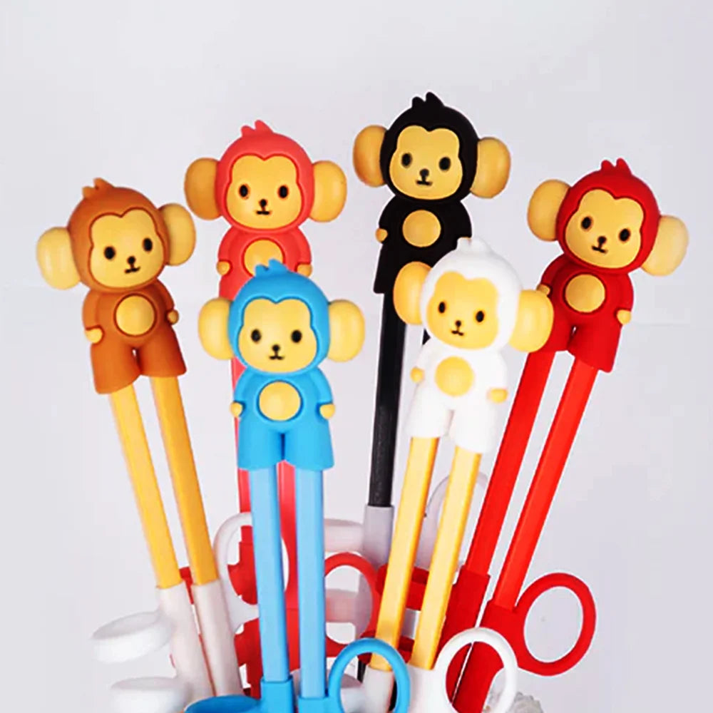 Παιδικά Τσόπστικς Με Βοηθό Tokyo Design Studio Children Chopsticks Brown Monkey Helper 18cm