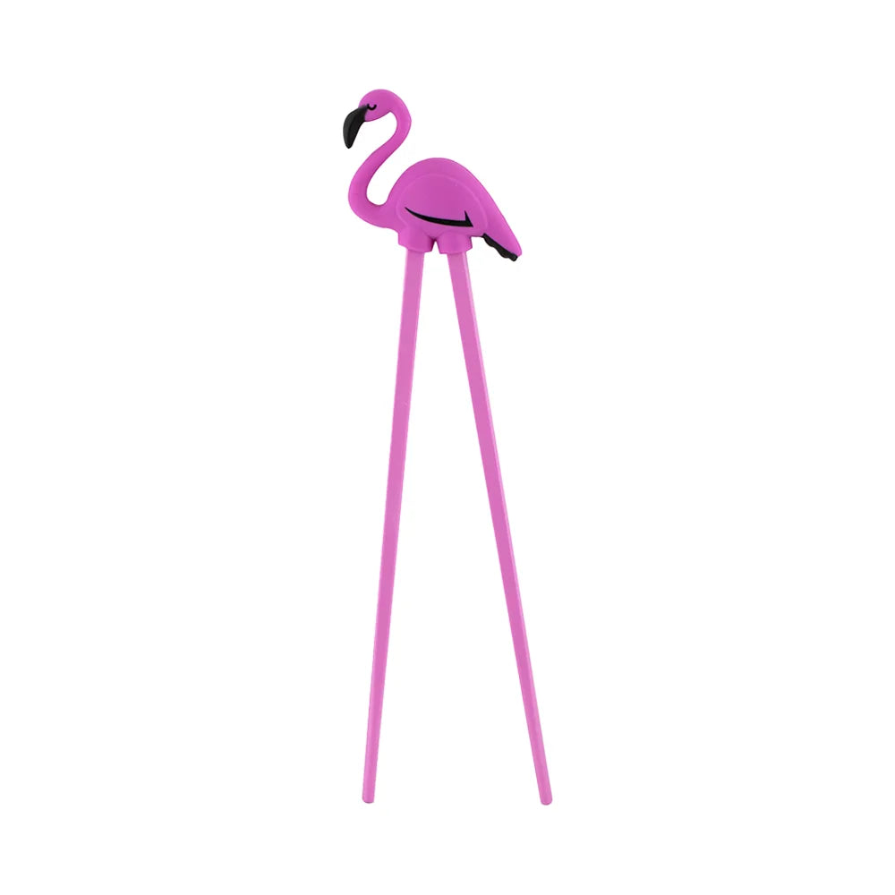 Παιδικά Τσόπστικς Με Βοηθό Tokyo Design Studio Children Chopsticks Purple Flamingo Helper 18cm