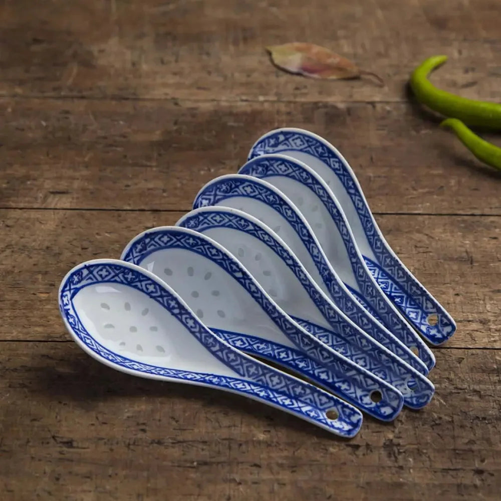 Πορσελάνινο Κουτάλι Cardinal Spoon White Blue Patterns 14cm