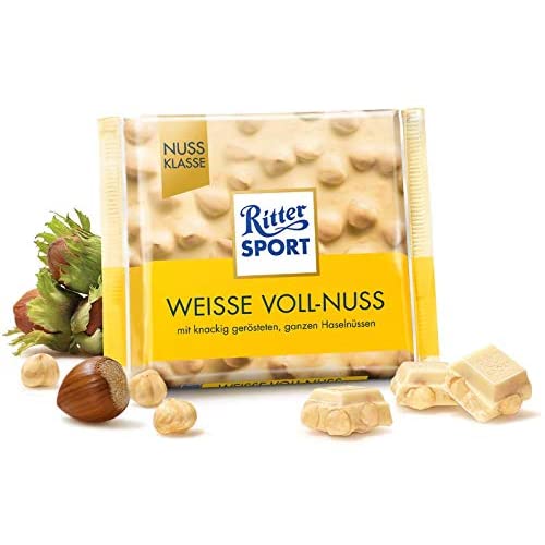 Λευκή Σοκολάτα με Ολόκληρα Φουντούκια Ritter Sport Weisse Voll Nuss 100g