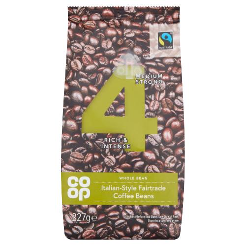 Καφές σε Κόκκους Co-op Whole Bean Italian Style Coffee Beans 227g