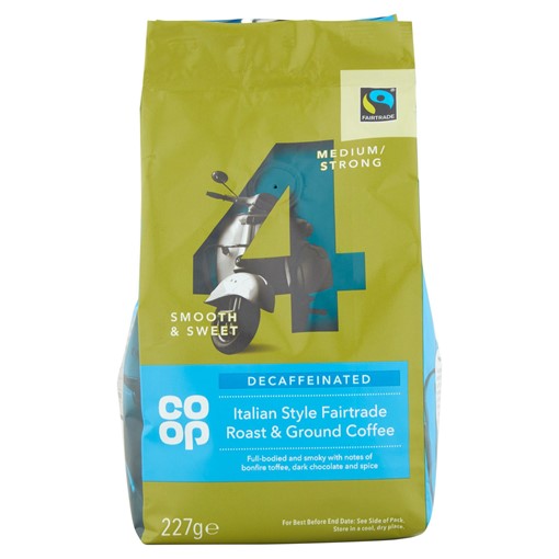 Αλεσμένος Καφές Co-op Decaffeinated Italian Style Roast and Ground Coffee 227g