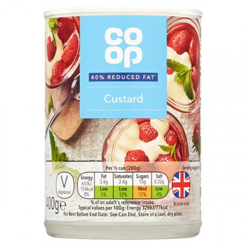 Κρέμα Κάσταρντ Μειωμένων Λιπαρών Co-op Reduced Fat Custard 400g