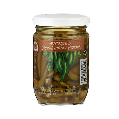 Καυτερές Πράσινες Πιπεριές Τουρσί Cock Pickled Whole Green Chili Peppers 227g