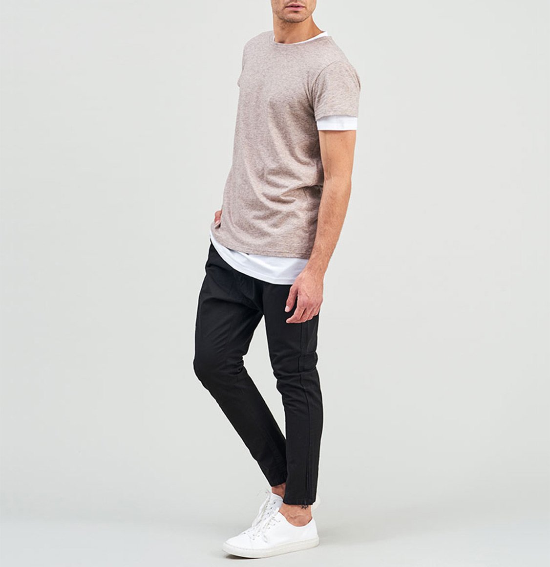 Μπλούζα Διπλή The Project Garments Double Crew Neck Wool Blend T-Shirt Beige