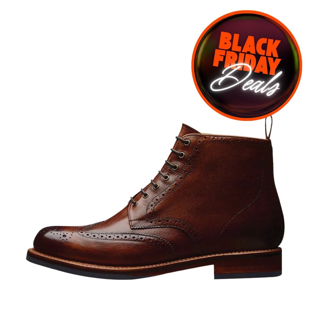 Grenson Sharp Brown Leather Brogue Boot
