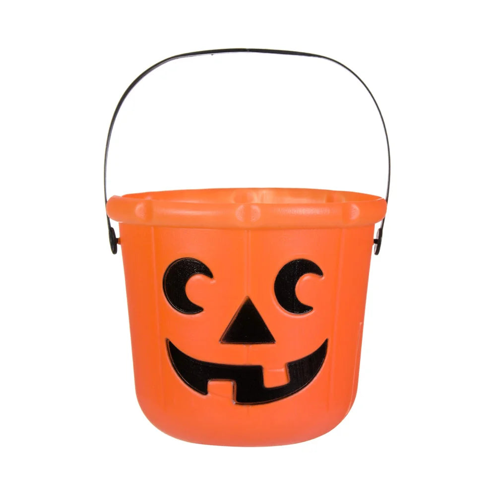 Καλαθάκι Πλαστικό Με Τύπωμα Κολοκύθα Για Φάρσα 'Η Κέρασμα Halloween Trick Or Treat Candy Bucket 17x13cm