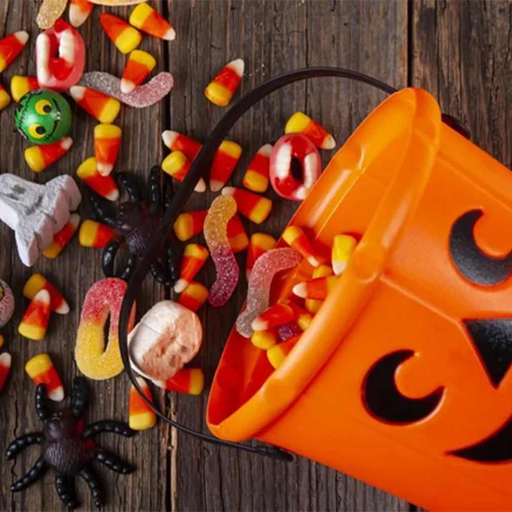 Καλαθάκι Πλαστικό Με Τύπωμα Κολοκύθα Για Φάρσα 'Η Κέρασμα Halloween Trick Or Treat Candy Bucket 17x13cm