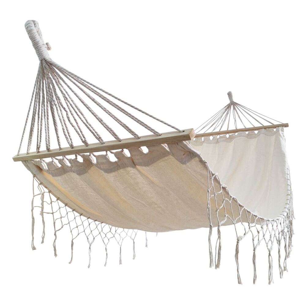 Αιώρα Μονή Υφασμάτινη Μπεζ Μακραμέ 200x100cm