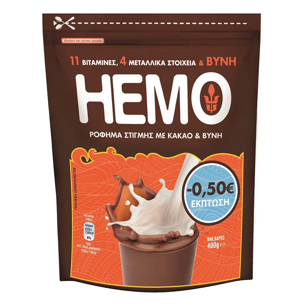 Ρόφημα Στιγμής Κακάο Hemo 400g