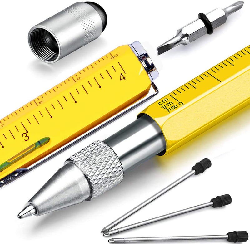Στυλό Πολυεργαλείο 6 σε 1 Hongred Multi Tool Pen Ballpoint Yellow