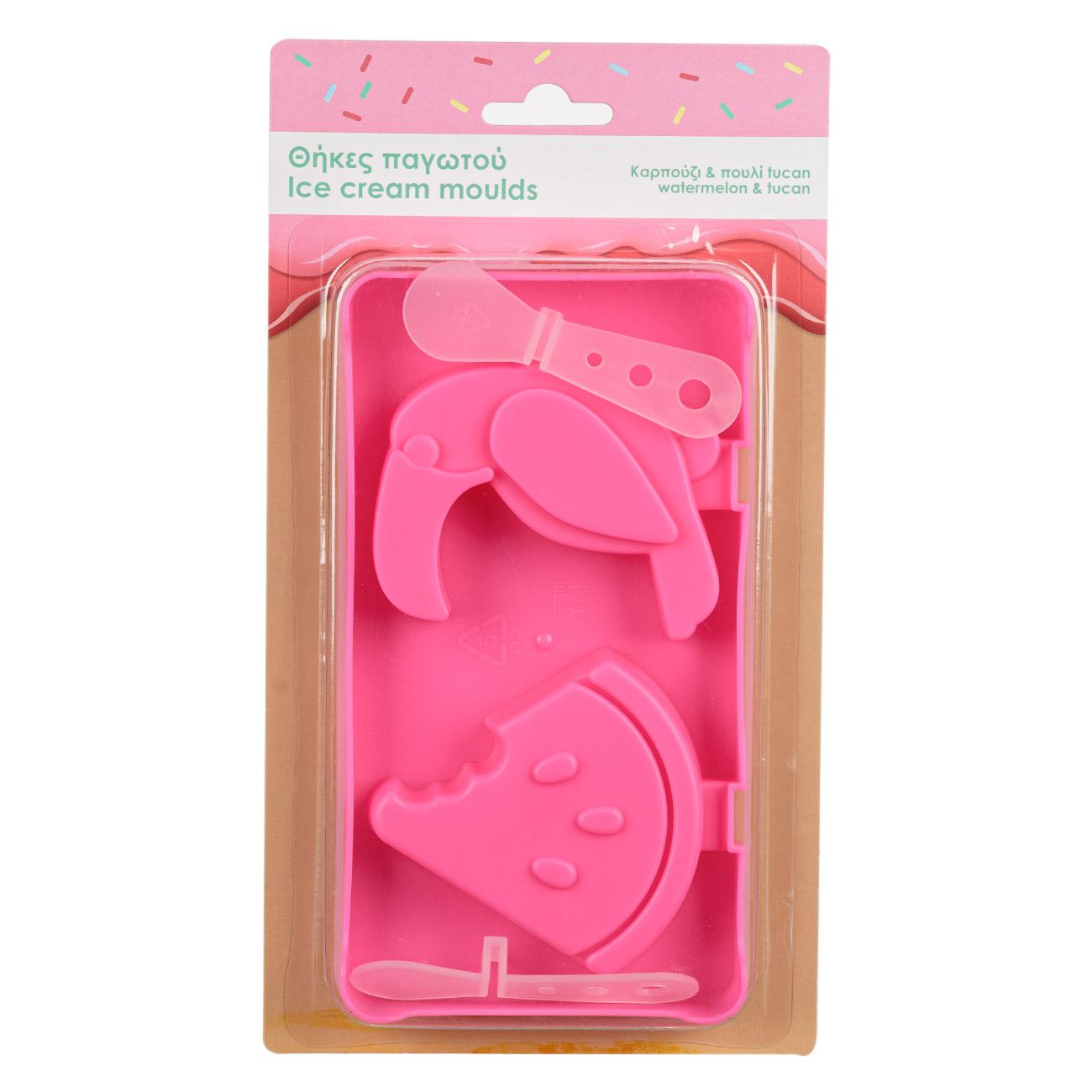 Θήκη Καλούπι Παγωτού Πλαστική Καρπούζι Tucan Ροζ 18.5x10cm