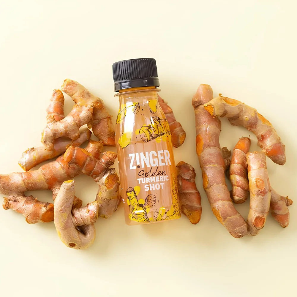 Χυμός Έκθλιψης Φρέσκιας Ρίζας Κουρκουμά James White Drinks Zinger Golden Tumeric Shot 70ml