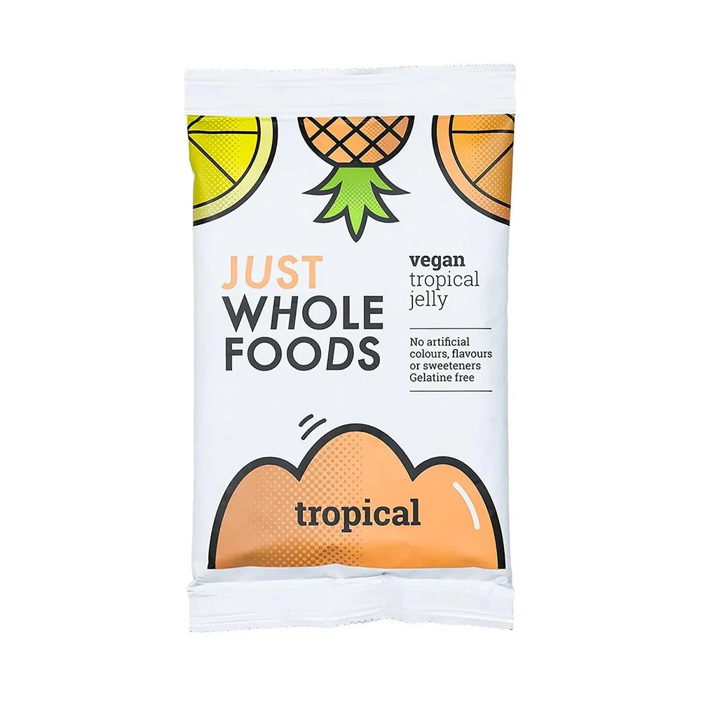 Κρύσταλλοι Ζελέ Με Γεύση Τροπικών Φρούτων Just Wholefoods Vegan Tropical Jelly 85g