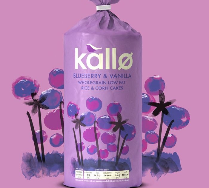 Γκοφρέτες Ρυζιού και Καλαμποκιού Kallo Blueberry and Vanilla Wholegrain Low Fat Rice and Corn Cakes 131g