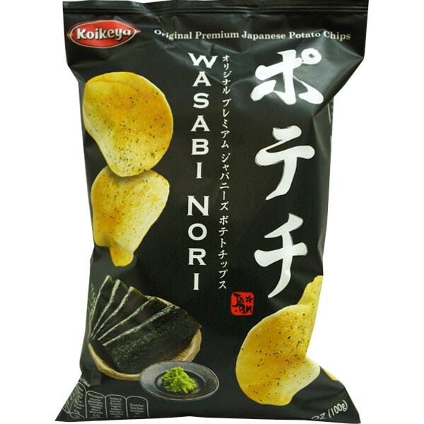 Πατατάκια Γουασάμπι Koikeya Premium Japanese Potato Chips Wasabi Nori Flavour 100g