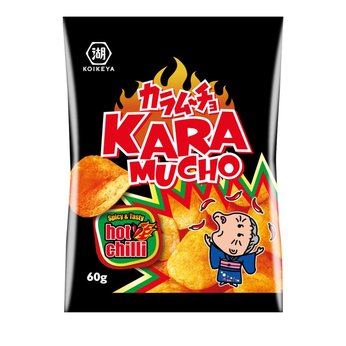 Καυτερά Πατατάκια Koikeya Karamucho Flat Chips Hot Chili