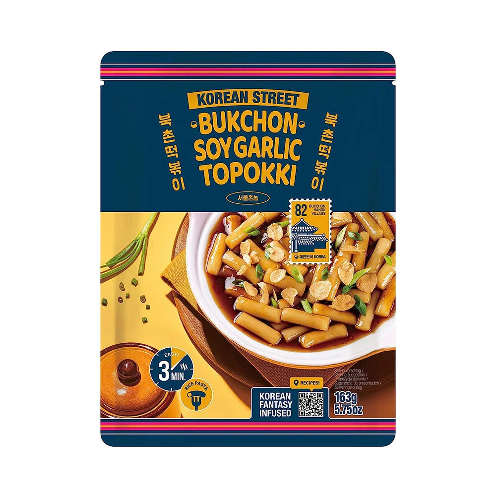 Στιγμιαία Νουντλς Ρυζιού Korean Street Topokki Bukchon Soy Garlic Flavour 163g