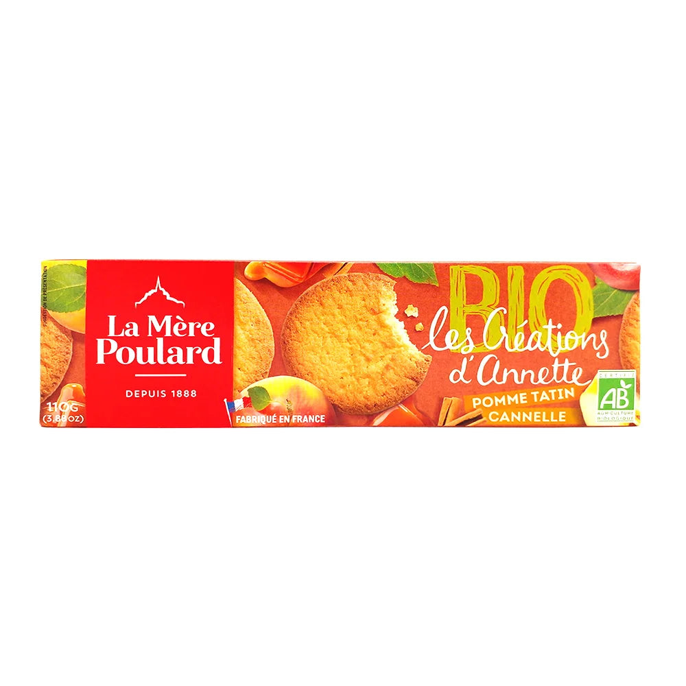 Μπισκότα Βουτύρου Βιολογικά Με Μήλο Και Κανέλλα La Mere Poulard Les Galettes d Annette BIO Pomme Tatin And Cannelle 110g