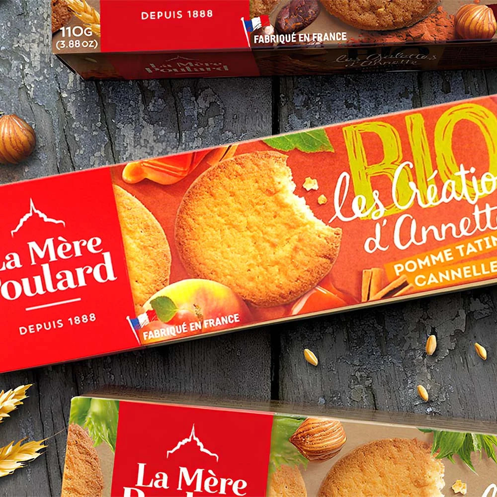 Μπισκότα Βουτύρου Βιολογικά Με Μήλο Και Κανέλλα La Mere Poulard Les Galettes d Annette BIO Pomme Tatin And Cannelle 110g