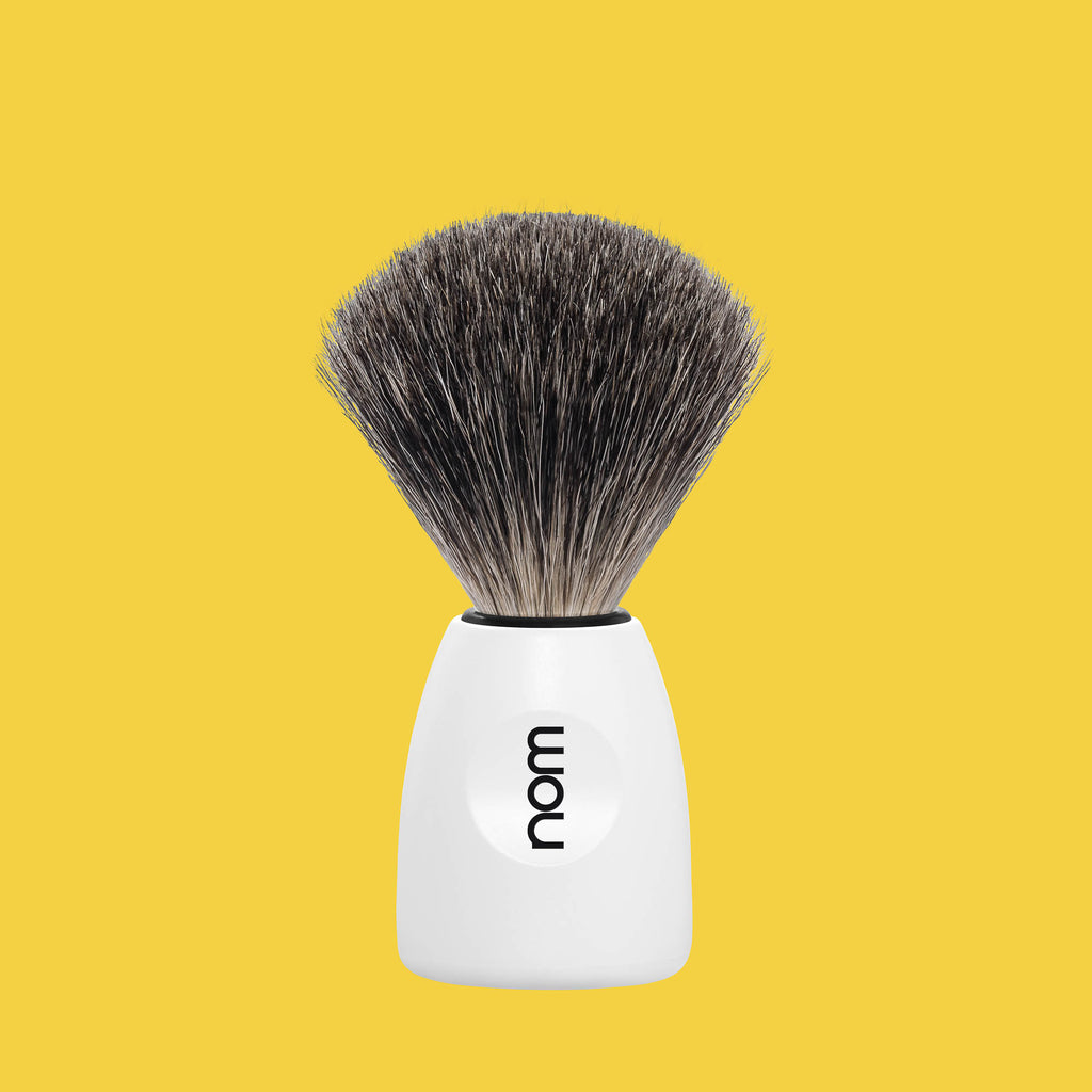 Πινέλο Ξυρίσματος με Γνήσια Τρίχα Ασβού Nom Lasse Pure Badger Brush White