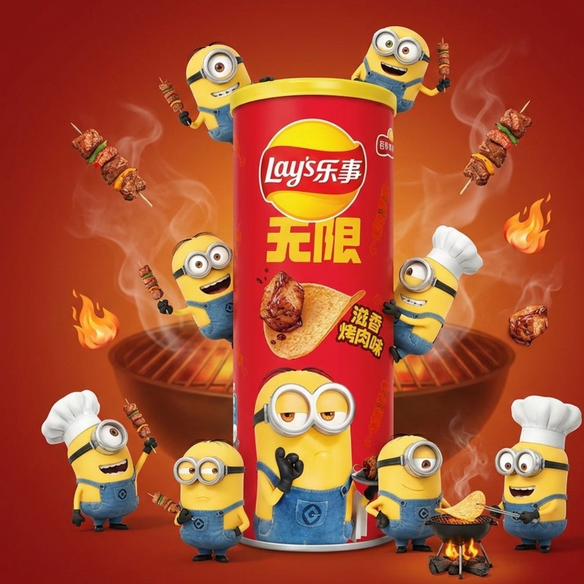 Πατατάκια με γεύση Μπάρμπεκιου Lays Potato Chips Minions Limited Edition BBQ