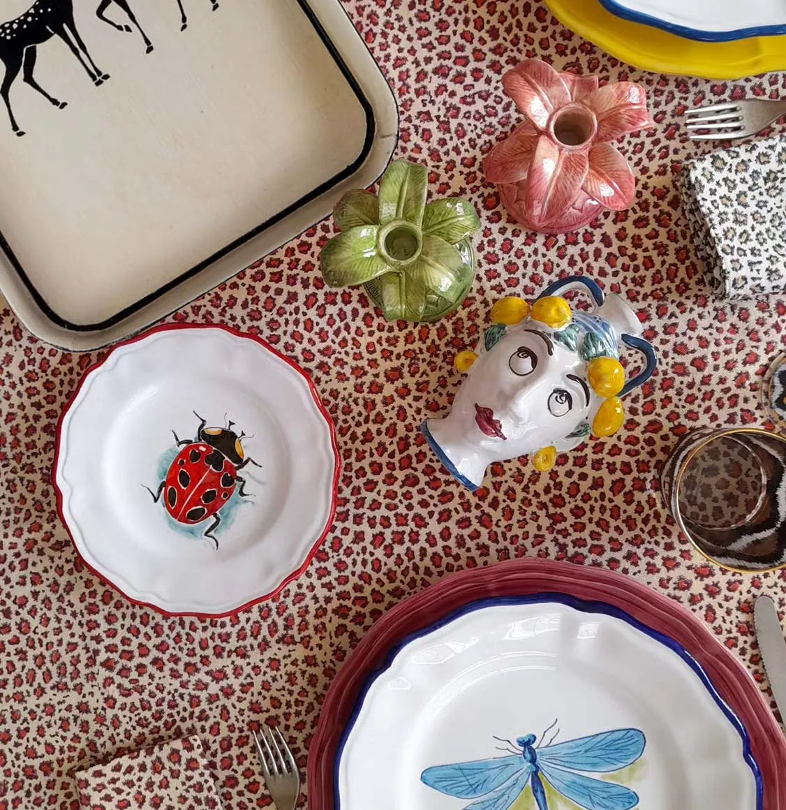 Δίσκος Les Ottomans Iron Tray Reindeers