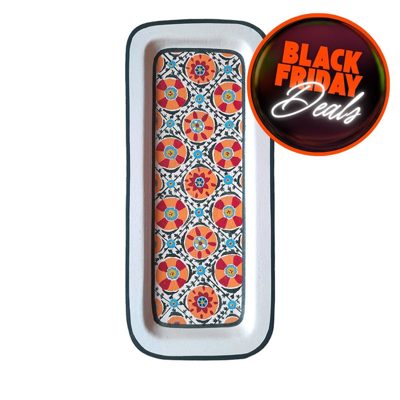 Δίσκος Les Ottomans Iron Tray Ikat White