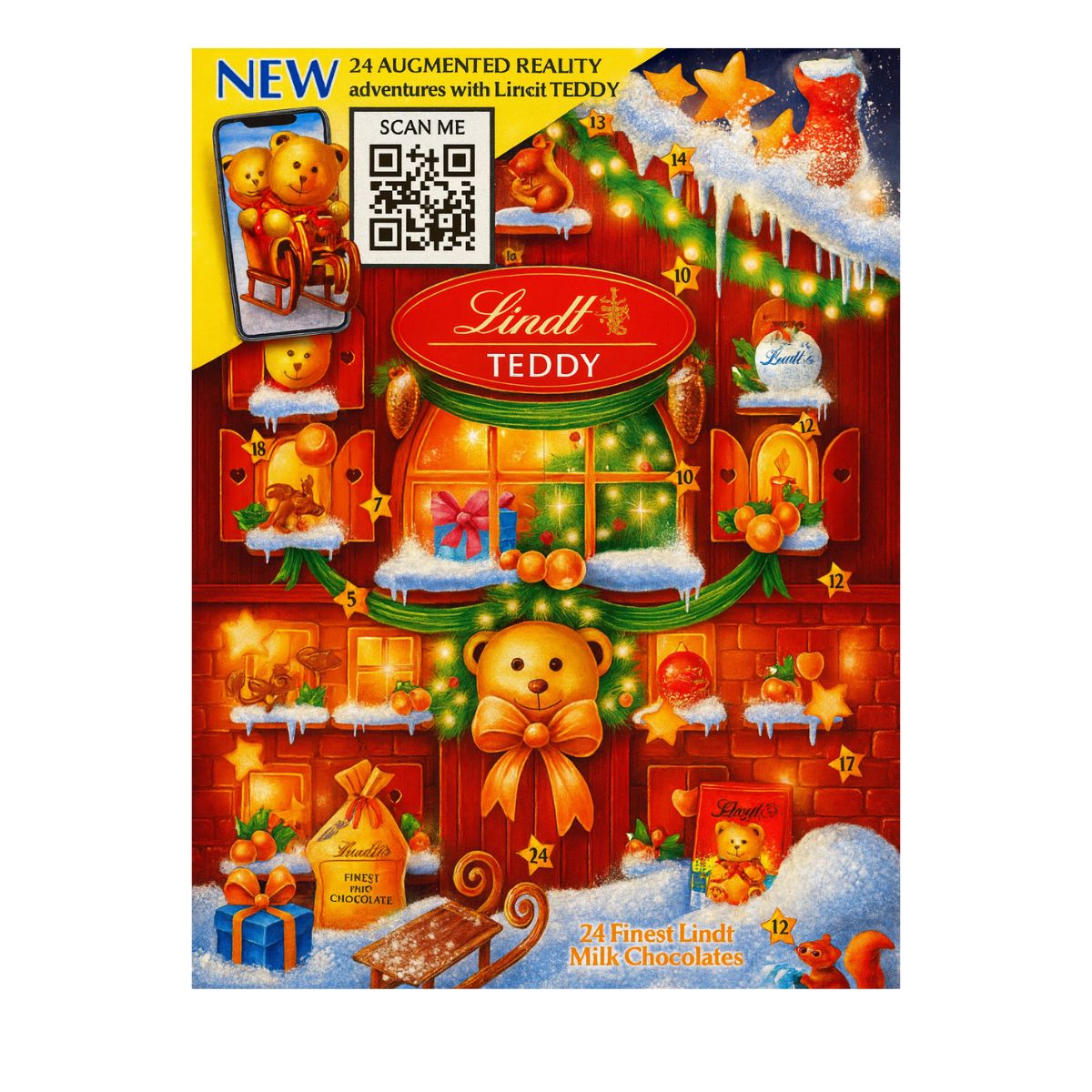Σοκολατάκια Χριστουγεννιάτικα Ημερολόγιο Lindt Christmas Advent Calendar Teddy