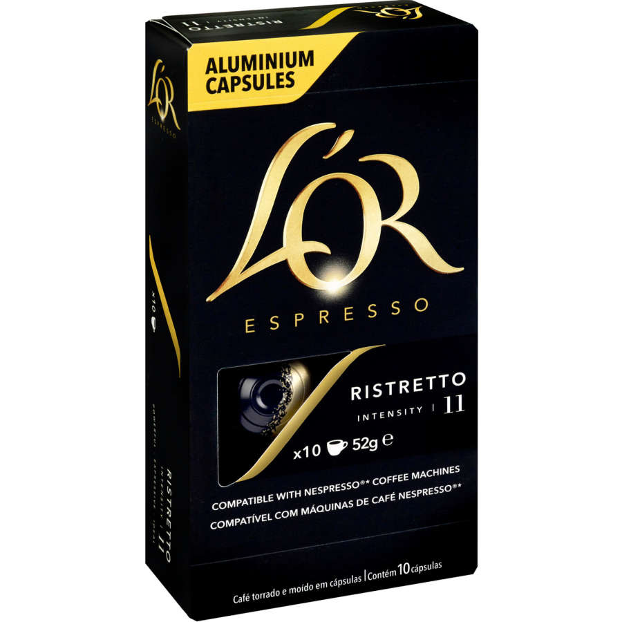 Κάψουλες Espresso L’ OR Ristretto Intensity 11 Συμβατές με Μηχανή Nespresso 10caps