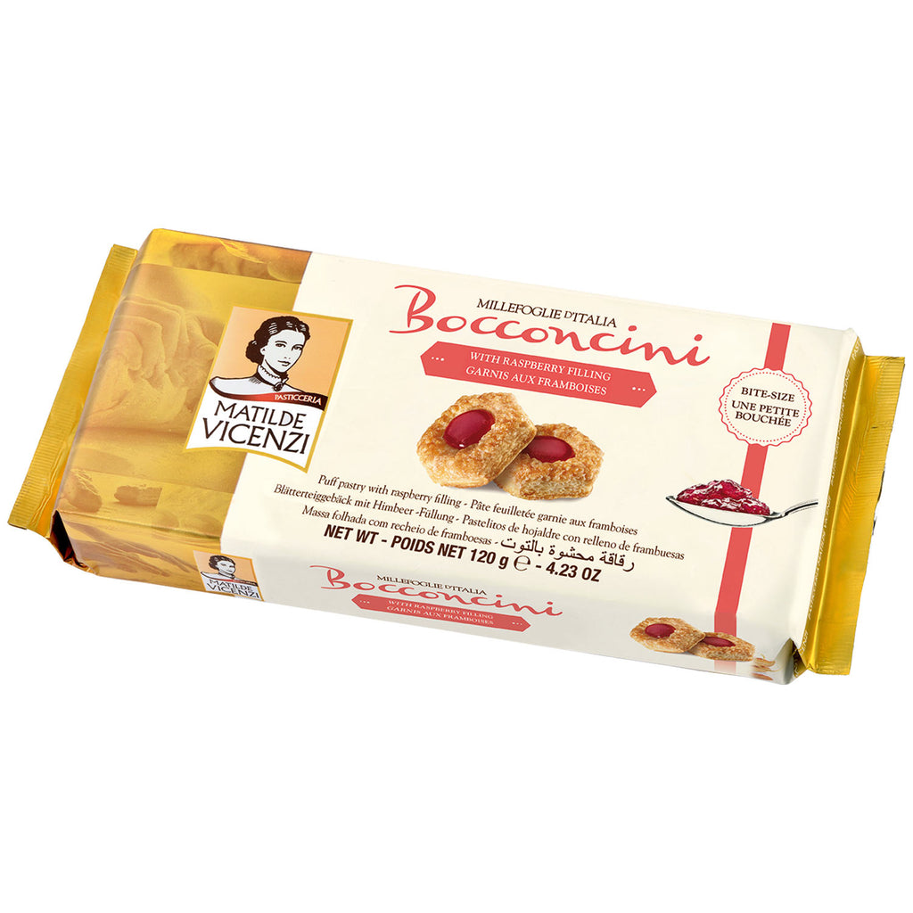 Μπισκότα Σφολιάτας Γεμιστά Matilde Vicenzi Raspberry Filling Bocconcini 120g