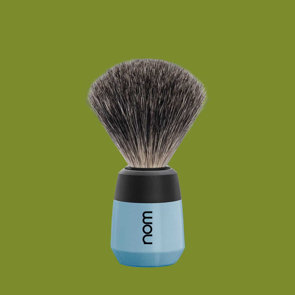 Πινέλο Ξυρίσματος με Γνήσια Τρίχα Ασβού Nom Max Pure Badger Brush Fjordblue