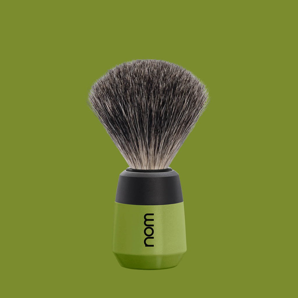 Πινέλο Ξυρίσματος με Γνήσια Τρίχα Ασβού Nom Max Pure Badger Brush Olive