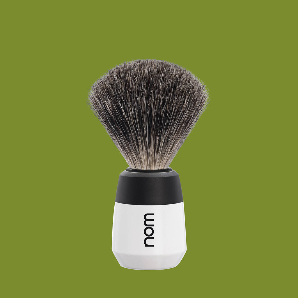 Πινέλο Ξυρίσματος με Γνήσια Τρίχα Ασβού Nom Max Pure Badger Brush White