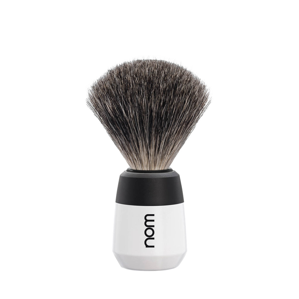 Πινέλο Ξυρίσματος με Γνήσια Τρίχα Ασβού Nom Max Pure Badger Brush White