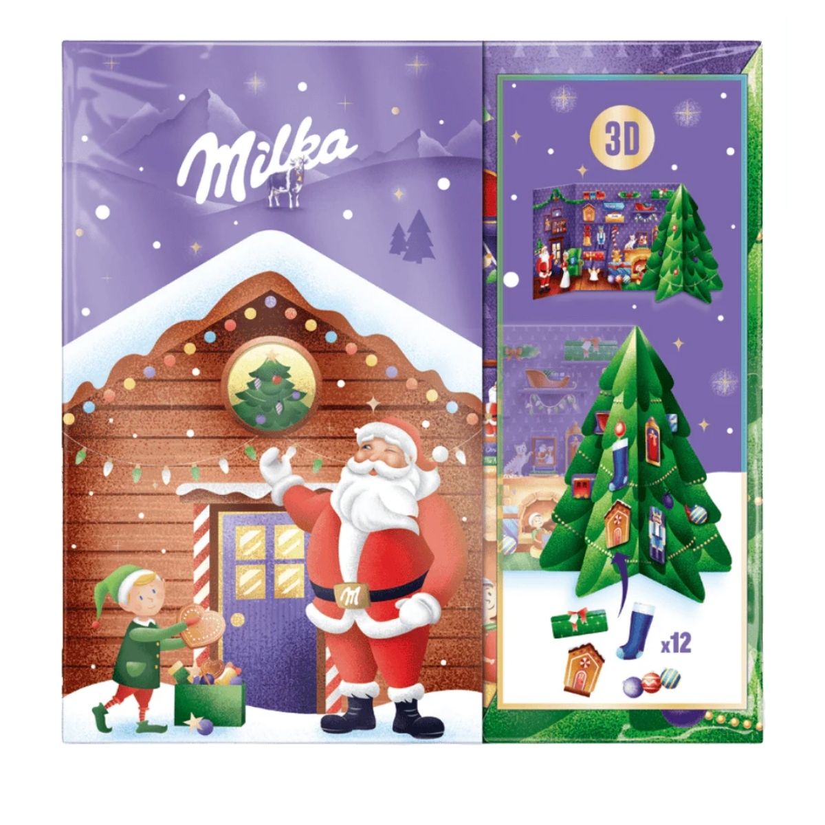 Σοκολατένιο Χριστουγεννιάτικο Ημερολόγιο Milka 3D Craft Advent Calendar