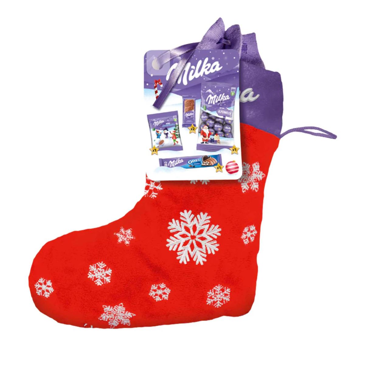 Σοκολατάκια σε Χριστουγεννιάτικη Κάλτσα Milka Boots with Alpine Milk Chocolate