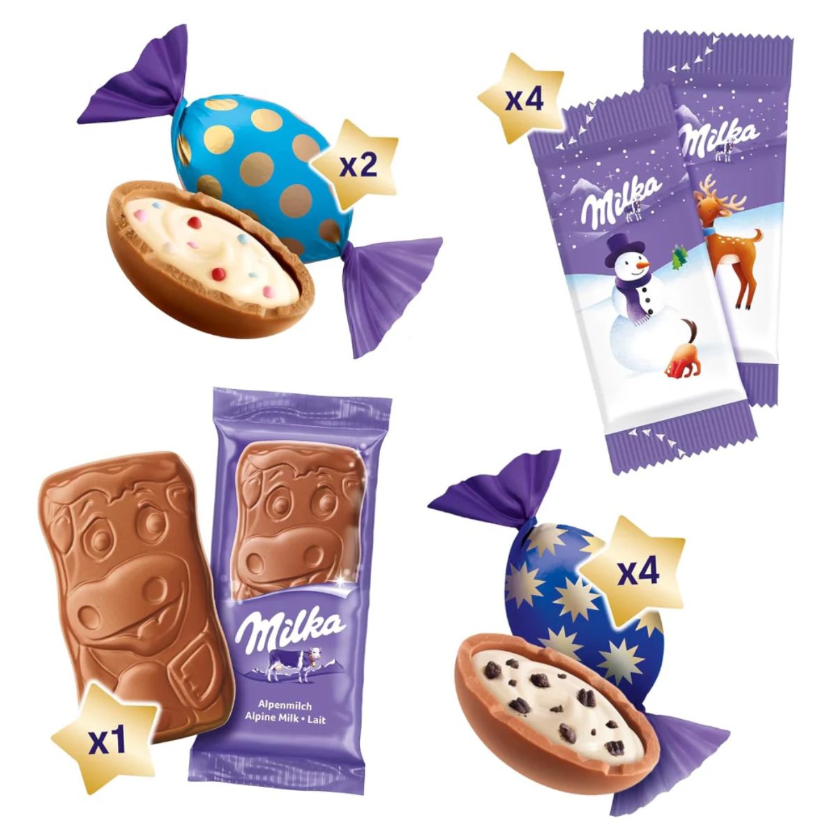Χριστουγεννιάτικα Σοκολατάκια Milka Christmas Fun Mini Mix pack