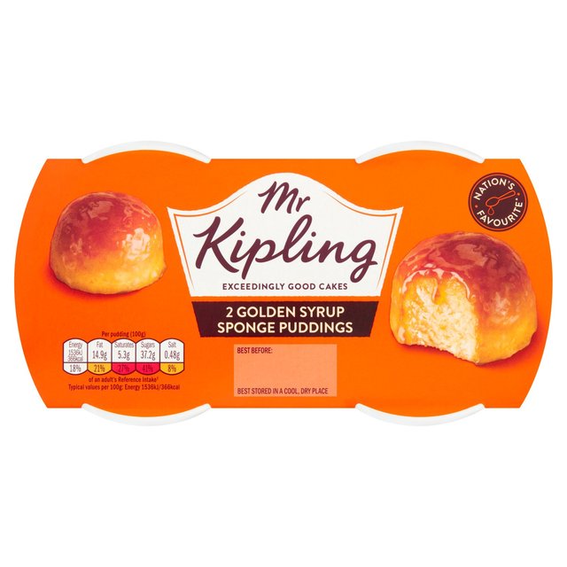 Ατομικά Κέικ Mr Kipling Golden Syrup Sponge Puddings 2x95g