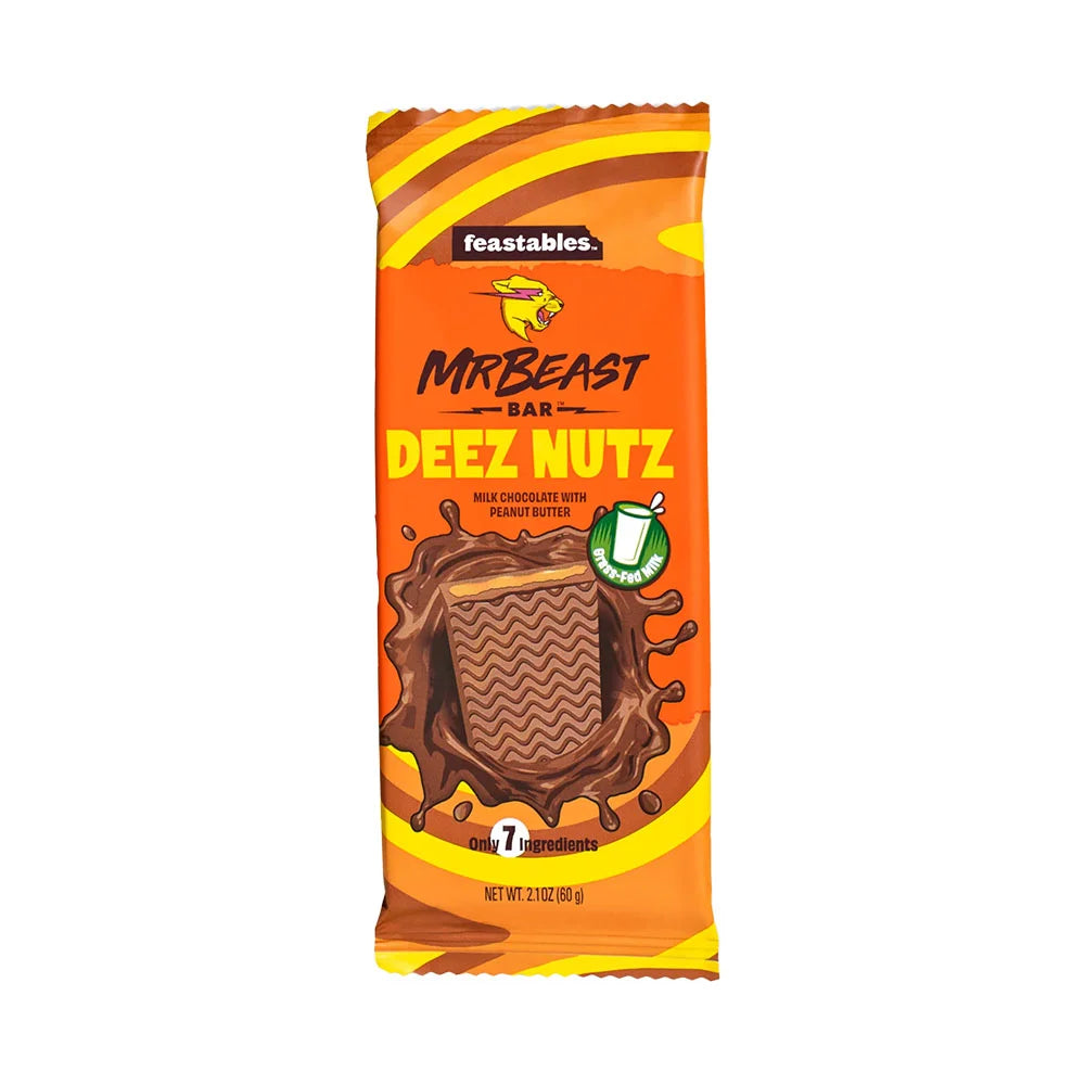 Feastables MrBeast Deez Nutz With Peanut Butter Milk Chocolate Bar