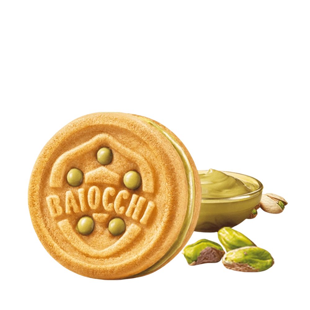 Γεμιστά Μπισκότα με Κρέμα Φιστικιού Mulino Bianco Baiocchi Pistachio