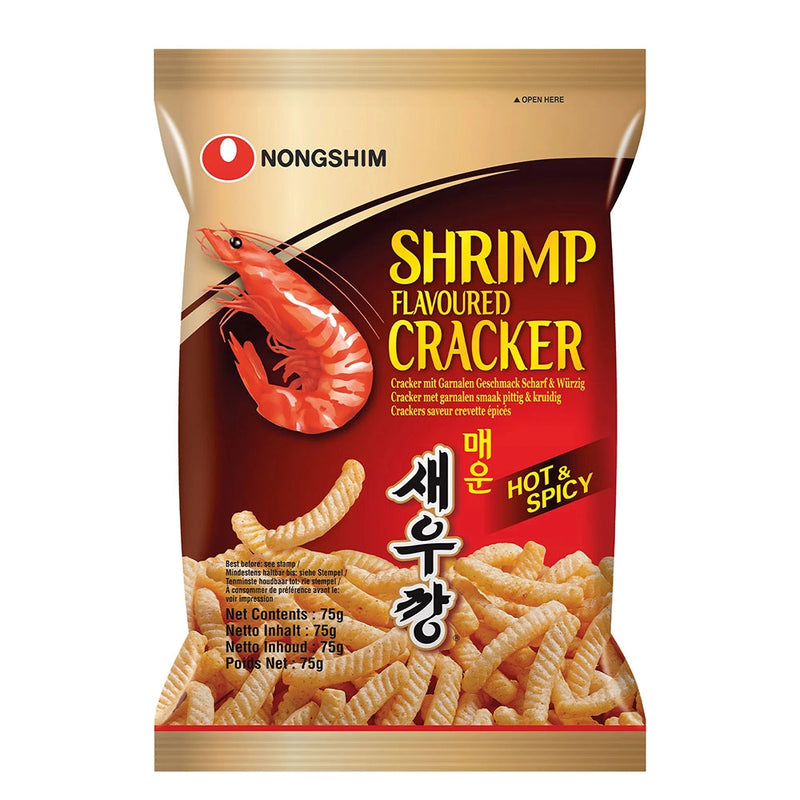 Καυτερά Κράκερ με Γαρίδα Nongshim Shrimp Flavored Crackers Hot And Spicy 75g