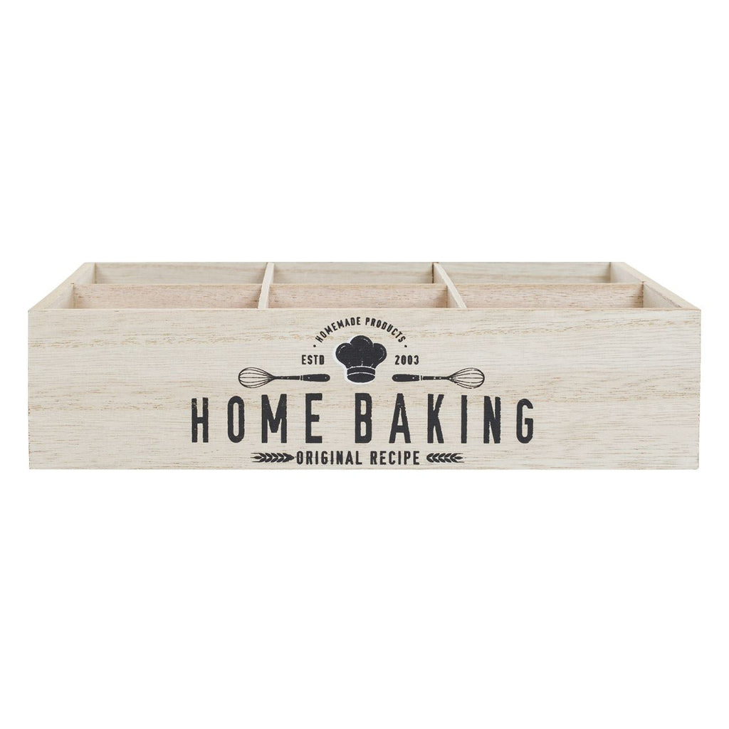 Κουτί Οργάνωσης Ξύλινο 6 Θέσεων Καφέ Home Baking 26.5x18.5x6.5cm