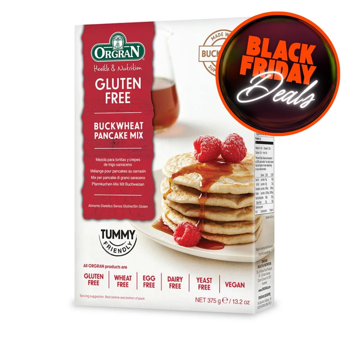 Μείγμα για Pancakes με Φαγόπυρο Vegan Orgran Buckwheat Pancake Mix Gluten Free Dairy Free