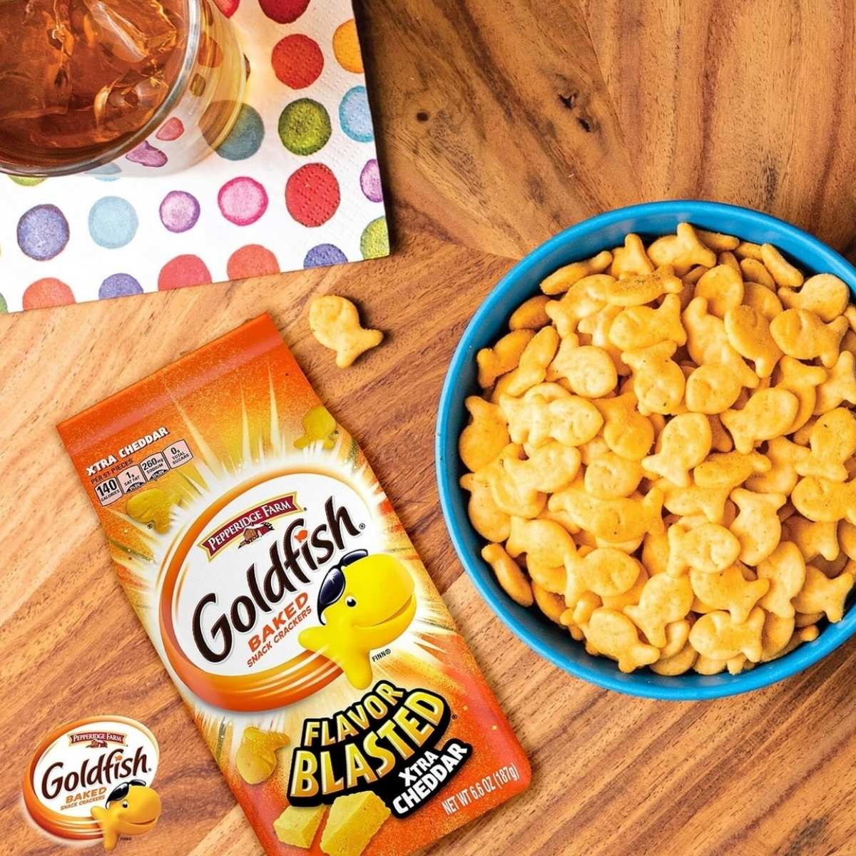 Αλμυρό Σνακ με Έξτρα Τσένταρ Pepperidge Farm Goldfish Extra Cheddar Baked Crackers